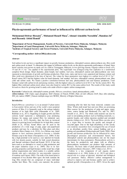Physio-agronomic performance of kenaf as influenced by different