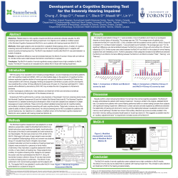 Development of a Cognitive Screening Test for the Severely Hearing