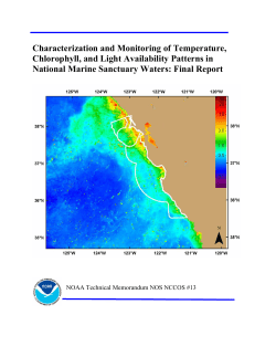 Characterization and Monitoring of Temperature, Chlorophyll, and