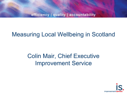 Measuring local wellbeing in Scotland: Colin Mair, Chief Executive