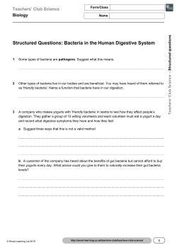 Structured questions &ndash; Bacteria in the Human