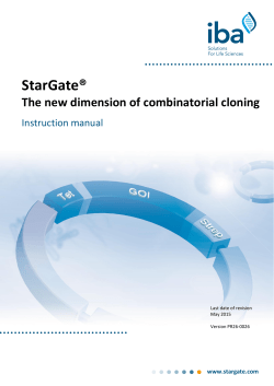 Manual-StarGate - IBA-Solutions for Life Sciences