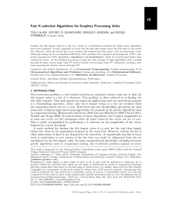 00 Fast K-selection Algorithms for Graphics Processing Units