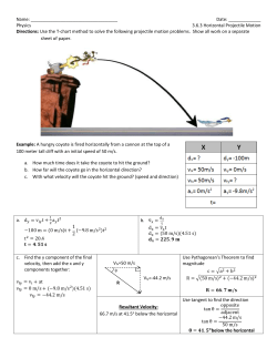 3.6.3.CW Horizontal Projectile Motion- Wile E. Coyote
