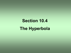 Section 10.4 The Hyperbola OBJECTIVE 1