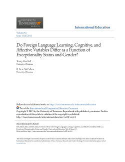 Do Foreign Language Learning, Cognitive, and Affective Variables