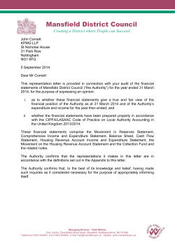 Appendix 2 - Letter of Representation