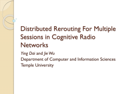 Distributed Rerouting For Multiple Sessions in Cognitive Radio