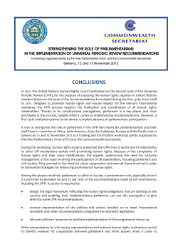 conclusions - Inter-Parliamentary Union