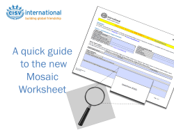 A quick guide to the Mosaic Worksheet