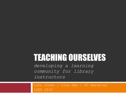 teaching ourselves developing a learning community for library