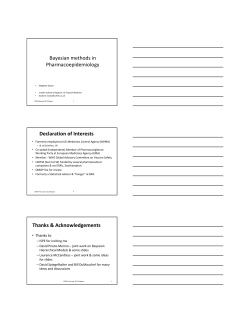 Application of Bayesian Methods in Pharmacoepidemiology