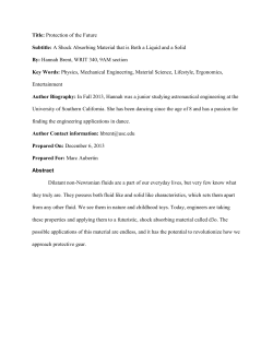 Title: Protection of the Future Subtitle: A Shock Absorbing Material