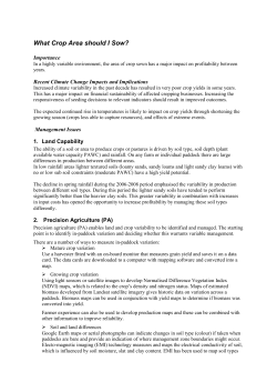 What Crop Area should I Sow? Importance In a highly variable
