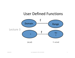User Defined Functions