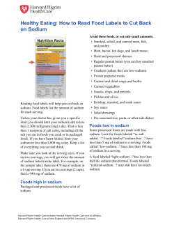 Healthy Eating: How to Read Food Labels to Cut Back on Sodium