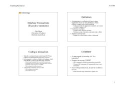 Database Transactions (Executive summary)