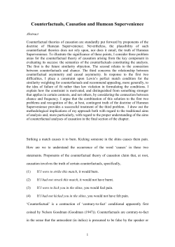 Counterfactuals, Causation and Humean