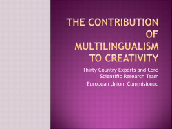 The Contribution of Multilingualism to Creativity