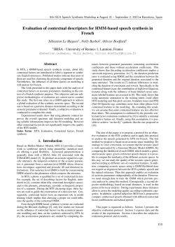 Evaluation of contextual descriptors for HMM