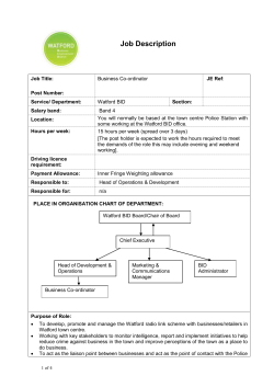 Salary band - Watford BID