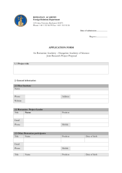 Date of submission:...................... Reg.no.:...................... APPLICATION