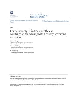Formal security definition and efficient - Research Online