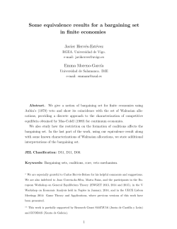 Some equivalence results for a bargaining set in finite
