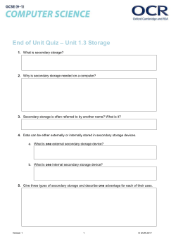 1.3 Storage - End of unit quiz