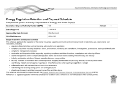 Energy Regulation Retention and Disposal