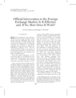 Official Intervention in the Foreign Exchange Market