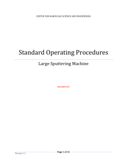 Standard Operating Procedures