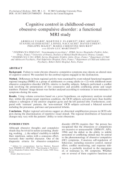 Cognitive control in childhood-onset obsessive