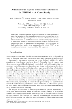 Autonomous Agent Behaviour Modelled in PRISM &ndash; A Case Study
