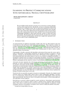 Learning to Protect Communications with Adversarial Neural