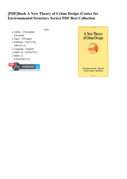 Book A New Theory of Urban Design (Center for