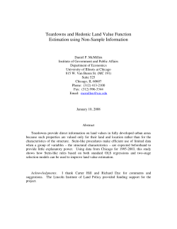 Teardowns and Hedonic Land Value Function Estimation using Non