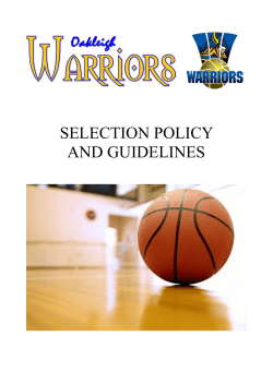 SELECTION POLICY AND GUIDELINES
