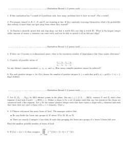 Mathathon Round 1 (2 points each) 1. If this mathathon