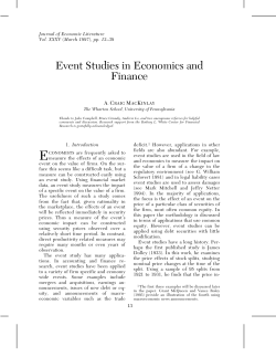 Event Studies in Economics and Finance