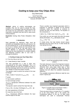Cooling to keep your Key Chips Alive