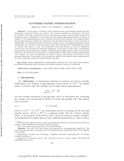 Clustered Matrix Approximation | SIAM Journal on Matrix Analysis