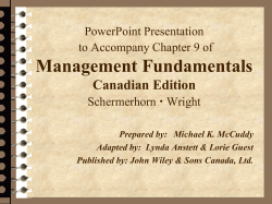 Chapter 9: Strategic Management