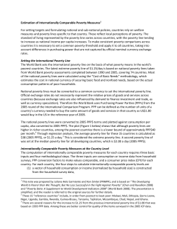 Estimation of Internationally Comparable Poverty Measures