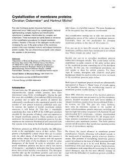Crystallization of membrane proteins