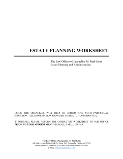 estate planning worksheet - Law Offices of Jacqueline Real