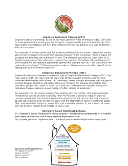 Cognitive Behavioral Therapy (CBT)