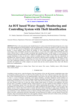 An IOT based Water Supply Monitoring and Controlling