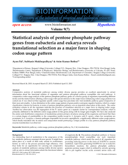 Statistical analysis of pentose phosphate pathway