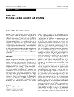 Modeling cognitive control in task